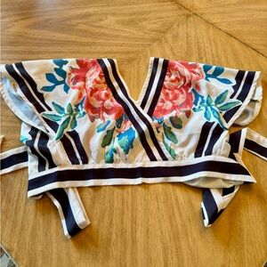 Floral Striped Women's Crop Top